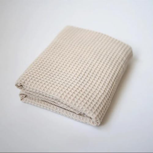 Image of SARAH GREEN Organic Cotton Waffle Baby Blankets: Luxurious Nursery Essentials - Gender-Neutral, Soft, Lightweight Swaddles - Ideal for Toddlers (Creme)