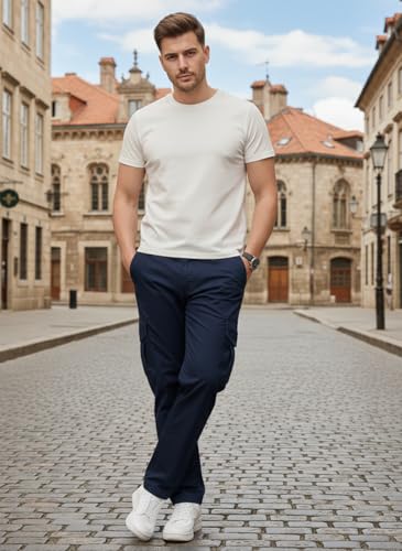Image of TAGAS Men's Cotton Cargo Pants | Men Cargo Jogger Pant | Slim Fit Track Pants with Side Pockets | Stylish Streetwear Lower for Gym, Casual & Travel