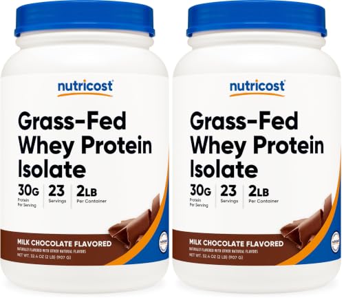Image of Nutricost Grass-Fed Whey Protein Isolate (Chocolate) 2LBS (Pack of 2)