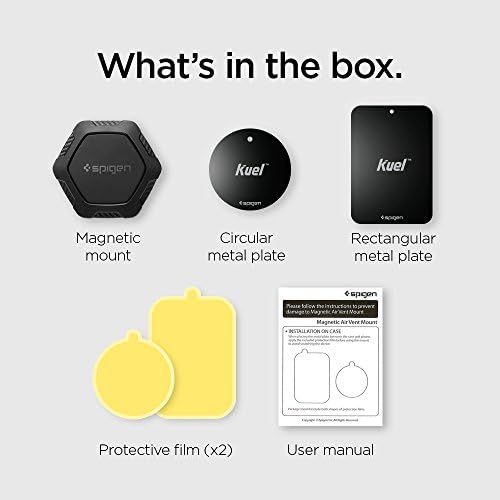 Spigen Car Phone Holder, KUEL [QS11] [Engineered Design] Magnetic In Car Phone Holder, Air Vent Hexagon Carbon Pattern 360° Rotatable One Touch Application