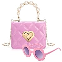 RSXING Girls Handbag for Kids Toddler - Shoulder Bags Adjustable Chain Mini Crossbody Bag - Gifts Kids Purse Birthday Presents for 3-6 Years Old Girls (Pink)