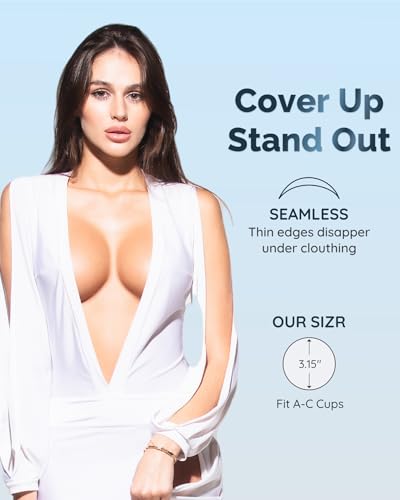 Transparent Pasties Nipple Covers, 4 Pairs Clear Gel Silicone Reusable Adhesive Breast Petals for Women3