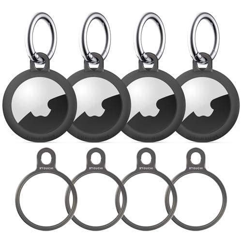 Image of Stouchi Holder Key Ring for Air tag, Aluminium Invisible Slim Keychain Case | for Air Tag 2nd Gen (2026) & 1st Gen Items Finder iPhone, Dogs, Keys, Backpacks Air Tag Accessories