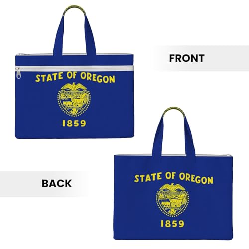 Oregon State Flag Canvas Document Bag Briefcase For Professionals And Executives3
