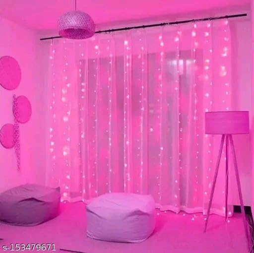 Image of LED String Lights 15 Meter Fairy Lights with Full View Light 42 LED Bulb Waterproof & Flexible Copper LED Serial String Lights (Pink, Pack of 3)