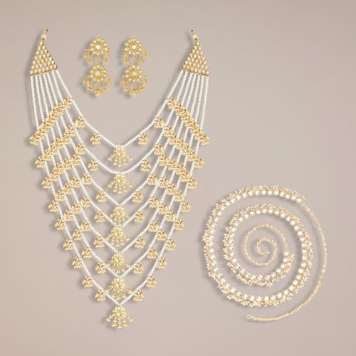Image of Peora Traditional Multi Layered Necklace & Jewellery Set Gift for Women