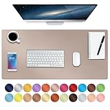 Leather Desk Mat,Desk Pad,Desktop mat,Waterproof Desk Mat for Desktop, Desk Mat for Keyboard and Mouse,Leather Mouse Pad Protector for Office and Home,30"x 14"(M-Champagne)