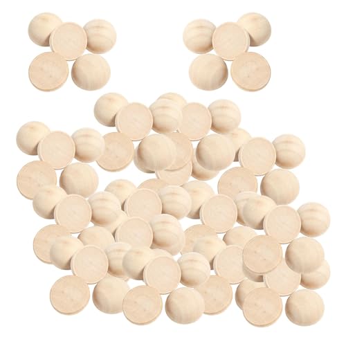 Recopilación de Madera sin acabado Top 5. 48 Cuentas de madera semicirculares de 10-50 mm, madera de loto natural, bolas de madera divididas sin acabado para hacer joyas, manualidades, decoración del hogar y accesorios