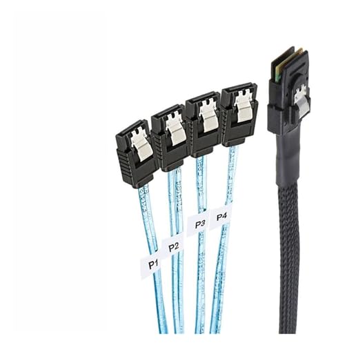 Cable S/AS SATA Mini SFF-8087 a 4 SATA 0.5m 12Gbps miniatura 6