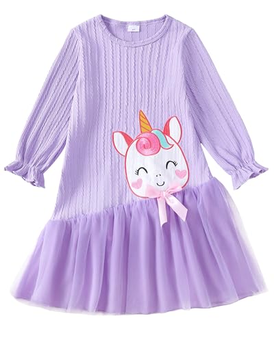 Rosibel Toddler Girl Dress Girls Long Sleeve Fall Winter Tulle Tutu Casual Dresses for 2-7 Years