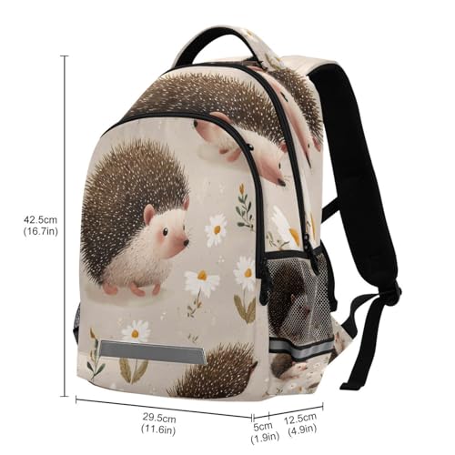 Dussdil Cute Animals Hedgehog (8) Kids Backpack School Backpacks for Boys Girls, 16 Inch Casual Book Bag Daypack Back Pack Double Zipper Travel Bags3
