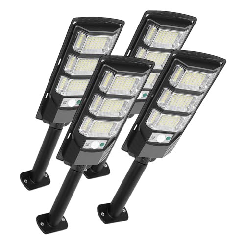 Image of FOWSEEK 4 Pack Solar Flood Lights Outdoor, Solar Lights Outdoor Waterproof with Remote Control, Motion Sensor Outdoor Lights for Garden Patio Yard