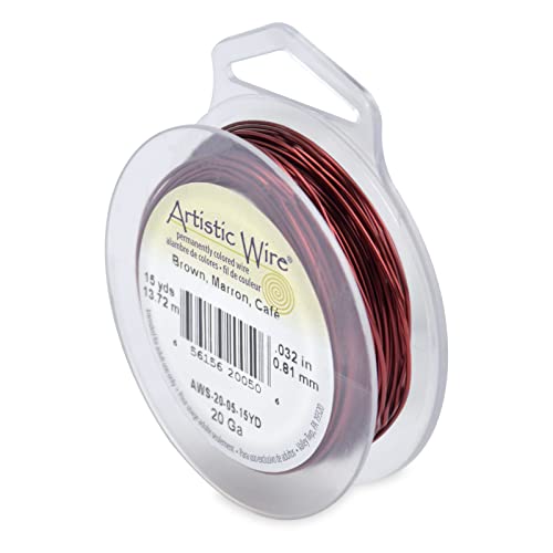 Image of Artistic Wire, 20 Gauge Tarnish Resistant Colored Copper Craft Wire, Brown, 15 yd