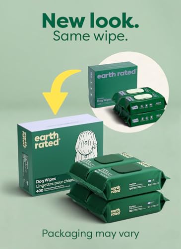 Image of Earth Rated Dog Wipes for Paws & Butt, Deodorizing, Lavender, 400ct