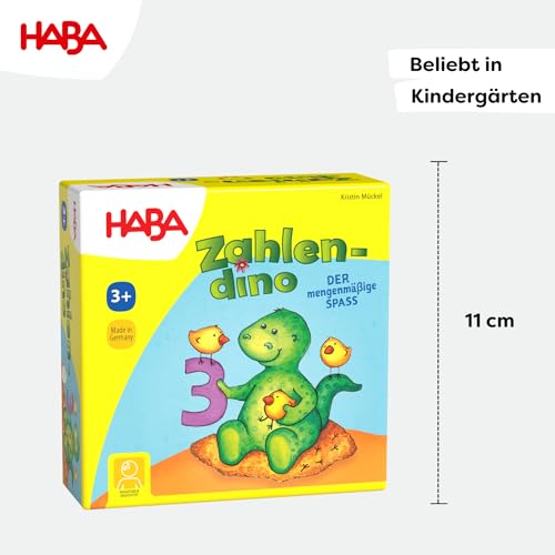 HABA Zahlendino – Zahlen- und Memospiel zum Rechnen- und Mengenlernen für Kinder von 3-8 Jahren, inklusive Variante für 1 Spieler – 1004928001