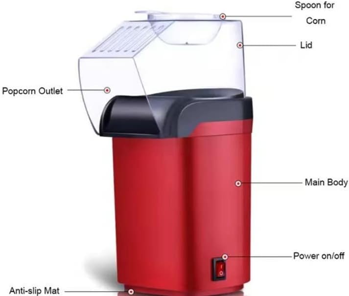 Miniatura 3 de Mini máquina de palomitas de maíz para el hogar, pequeña máquina eléctrica de palomitas de maíz de aire caliente, sin mesa de aceite, máquina de