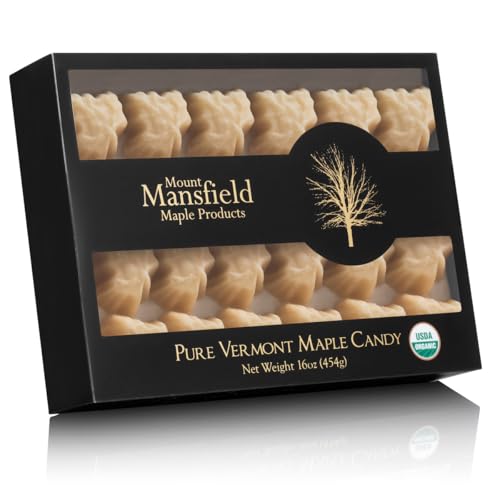 Mount Mansfield Maple Certified Organic Pure Vermont Maple Candy (1 Pound)