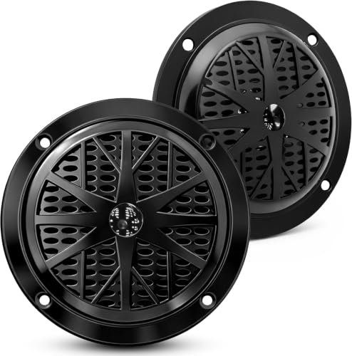 Image of Pyle 4 Inch Dual Marine Speakers - Waterproof and Weather Resistant Outdoor Audio Stereo Sound System with Polypropylene Cone, Cloth Surround and Low Profile Design -1 Pair-PLMR41B(Black) (Pack of 12)