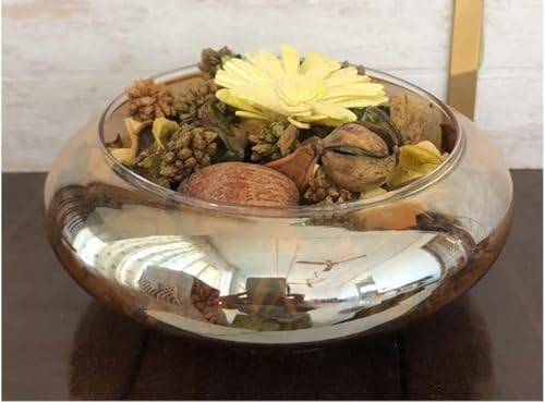 Image of Splendid Glass Spring Urli Bowl for Diwali Decorative Bowl | Floating Flowers | Tea Light Candles Home (Black, 6 Inch)