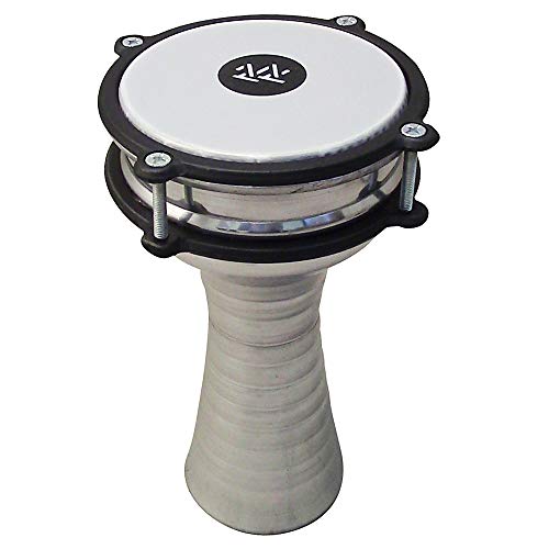 Kids Percussion 10'' Length Aluminum Darbuka, 5.2" Tunable Synthetic Head Doumbek Hand Drum for Kids