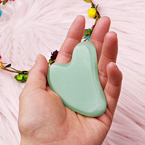 nuosen Gua Sha Massage Tool Jade Stone Cujaw/Gua Sha Board Massage Tool Groen aventurijn Jade voor gezicht en lichaam… - Image 8