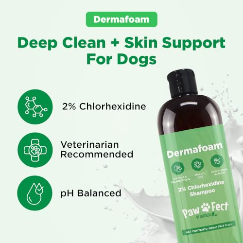 Image of DermaFoam Dog Shampoo 16 oz | Pet Supplies for Odor Control & Greasy Coats - Sulfate Free Moisturizing Formula Pet Shampoo, Fresh Cucumber Scent 500ml