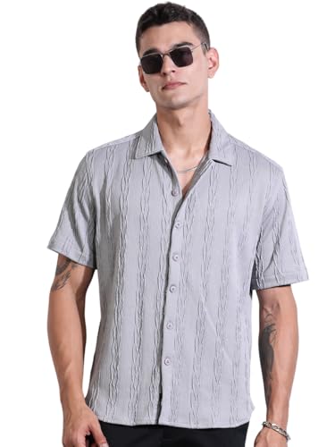 Image of Thomas Scott Men Polyester Blend Solid Oversized Fit Shirt
