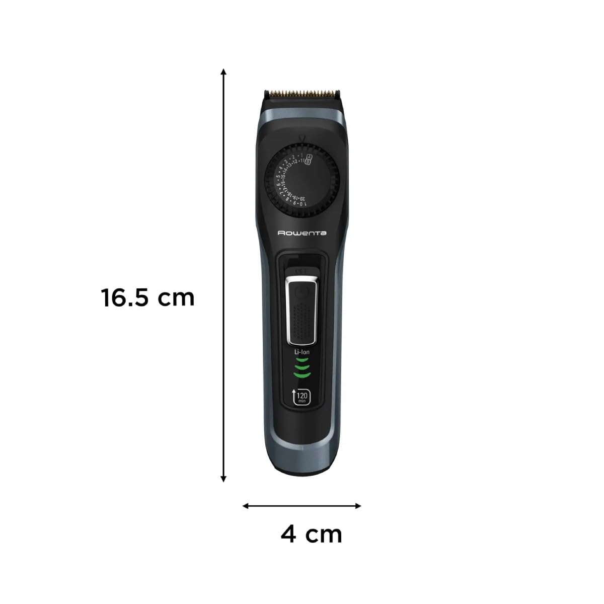 Rowenta Virtuo, Bartschneider, selbstschärfend, automatische Verriegelung, 120 Minuten Laufzeit, Schnellladung, LED-Anzeige, kompaktes und waschbares Design, TN3804E0