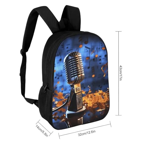 Backpack Microphone with Music Notes Backpack for Laptop And Travel - Lightweight Bagpack for IPad, Books, Clothes2