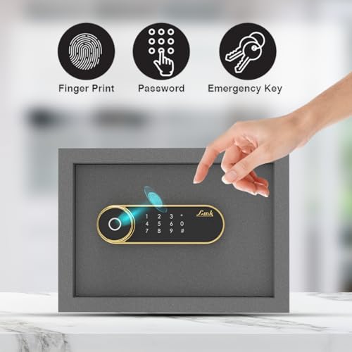 Image of Link Smart Zytron Safe Locker for Home - 16L Capacity, Digital Lock, Fingerprint & PIN Access, Anti-Theft Alarm, Three Locking Bolts, Grey || Free installation and 3 Year Domestic Warranty ||