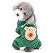Ranphy Small Dog Christmas Outfits Pet Fleece Clothes 4 Legged Sweater Winter Warm Onesies Jumpsuit Chihuahua Jacket Cosplay Halloween Dress Up Costume Doggie Boys Girls Jumper Green L
