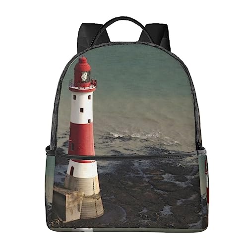 Sac de travail BAFAFA noir imprimé phare dans l'eau sac à dos taille unique