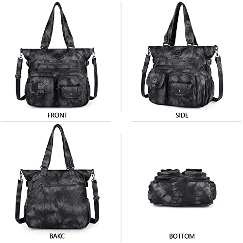 Image of Angelkiss Purses Handbags for Women PU Tote Satchel Bags for Women Pockets Shoulder Bags | PU