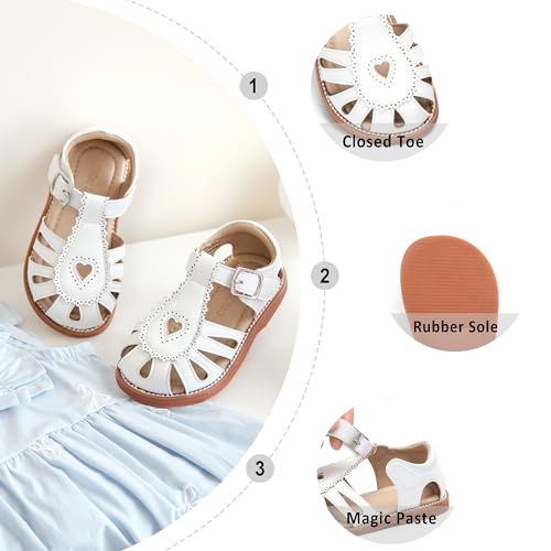 Image of Otter MOMO Girls Open Toe Princess Flat Sandals with Comfort Sole Summer Sandals