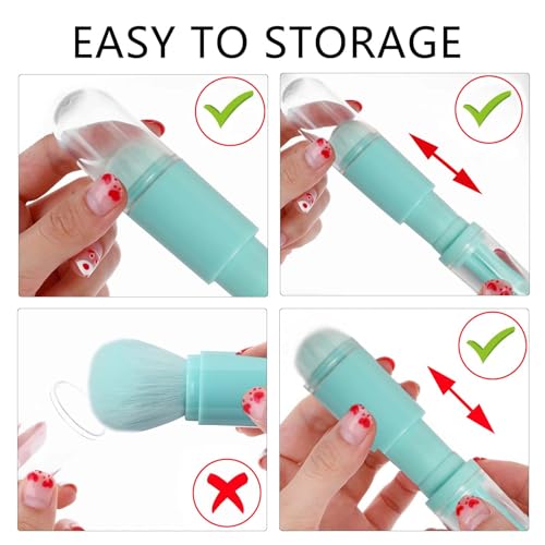 Travel Makeup Brush Set Portable, 4 in 1 Retractable Brush Make up Set including Holder - Image 3
