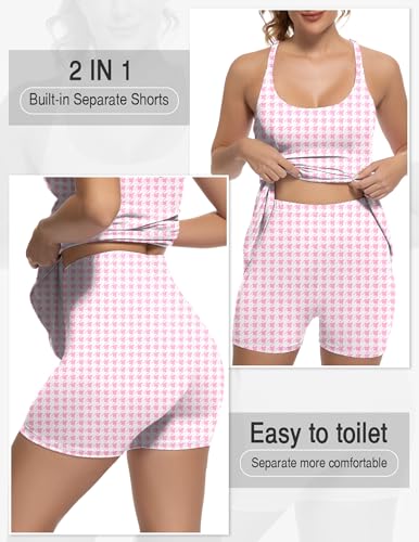 Tennis Dress for Women Athletic Golf Dress with Shorts and Pockets Backless Workout Dress with Adjustable Straps3