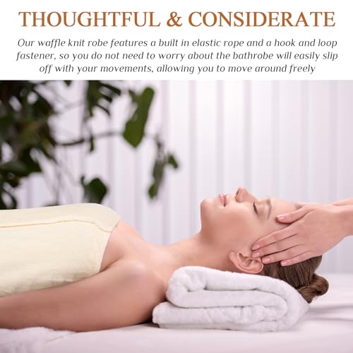 Image of 4 Pcs Towel Wrap for Women Waffle Spa Robe with Adjustable Closure Elastic Top Lightweight Wraps for Bath Shower
