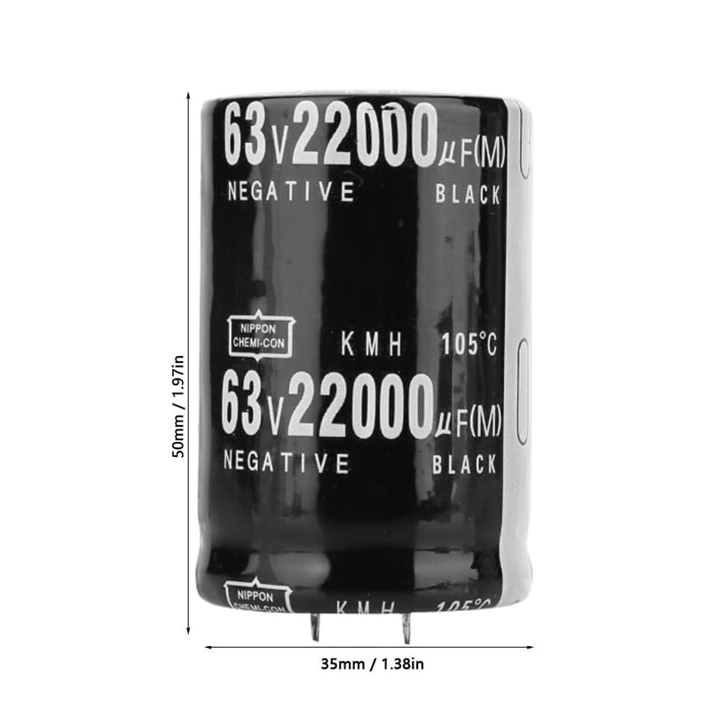 2× Aluminum Electrolytic Capacitors 63V 22000UF 105 Standard (SN) Terminals 35x50mm Amplifier Audio Capacitors