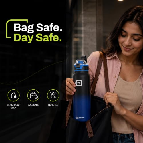 Image of Bottle 940ml | Hot and Cold Flask | ISI Certified Stainless Steel Bottle | 3 Layer Insulation | Leakproof | for Home, Office | 2-Year Warranty |Amaze| Black-Blue Ombre