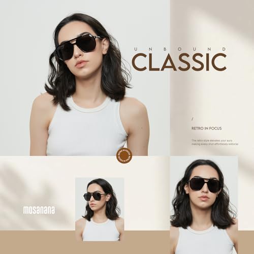 mosanana Oversized Aviator Sunglasses for Women and Men with Polarized Lens MS522434