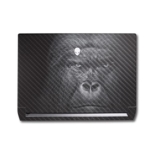 Image of MightySkins Carbon Fiber Skin Compatible with Alienware M17 R5 (2022) Full Wrap Kit - Mono Gorilla | Protective, Durable Textured Carbon Fiber Finish | Easy to Apply & Change Styles | Made in The USA