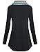 MOQIVGI Tunic Tops for Leggings for Women Long Sleeve Cowl Neck Boho Patchwork Pullover Sweater Fashion Casual Ligntweight Loose Fit Sweatshirts Black Medium