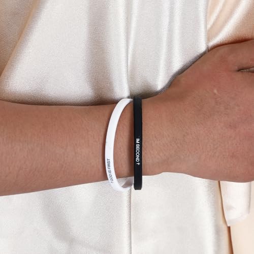 God Is First Bracelet, GOD IS FIRST IM SECOND Christian Religious Faith Rubber Bracelets Engraved Inspirational Bible Verses Cross Silicone Bracelet For Women Men Gifts2