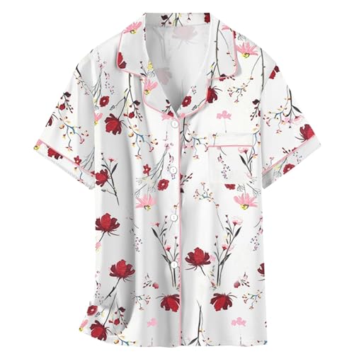 Image of Girls & Womens Satin Pajamas Set, Silk Button-Down Sleepwear 2 Piece Nightwear, 3 Years - Women XXL