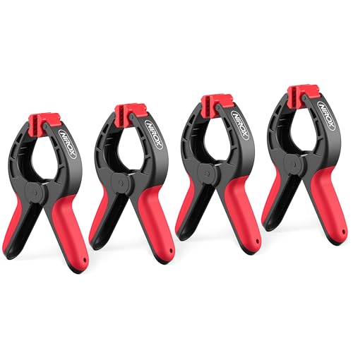 Nirox set of 4 spring clamps - clamps with a large span - high clamping force of the spring clamps - glue clamps with movable and serrated clamping jaws - one-hand clamps black