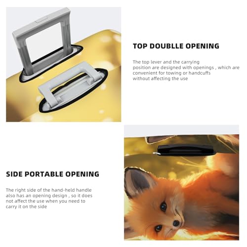 Elastic Travel Luggage Cover for Suitcase Tsa Approved Stretch Scratch-Resistant Suitcase Protector Cover Washable Cute Foxes Baggage Covers Fits 18-32 Inch Luggage Case4