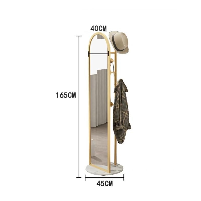 Miroir Pleine Longueur Fer marbre Rotatif Miroir portemanteau Maison Simple Moderne Dressing Rack Chambre Porte-vêtements sur Pied