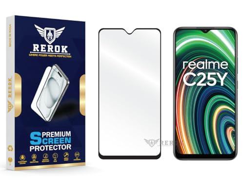 Image of Gorilla Tempered Glass Screen Protector Compatible with Realme C25Y [Pack of 1] | Edge-to-Edge, Bubble-Free, Case Friendly, Easy Installation Kit