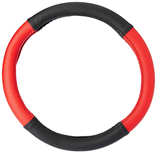 Image of Ring Type Car Steering Wheel Cover (Black and Red) for Mahindra e2o Plus