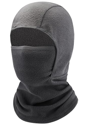 Kids Balaclavas-Headwear Faux Sherpa Beanie Hats Trooper Cute and Plush Hat Warm for Fall and Winter Dark Grey